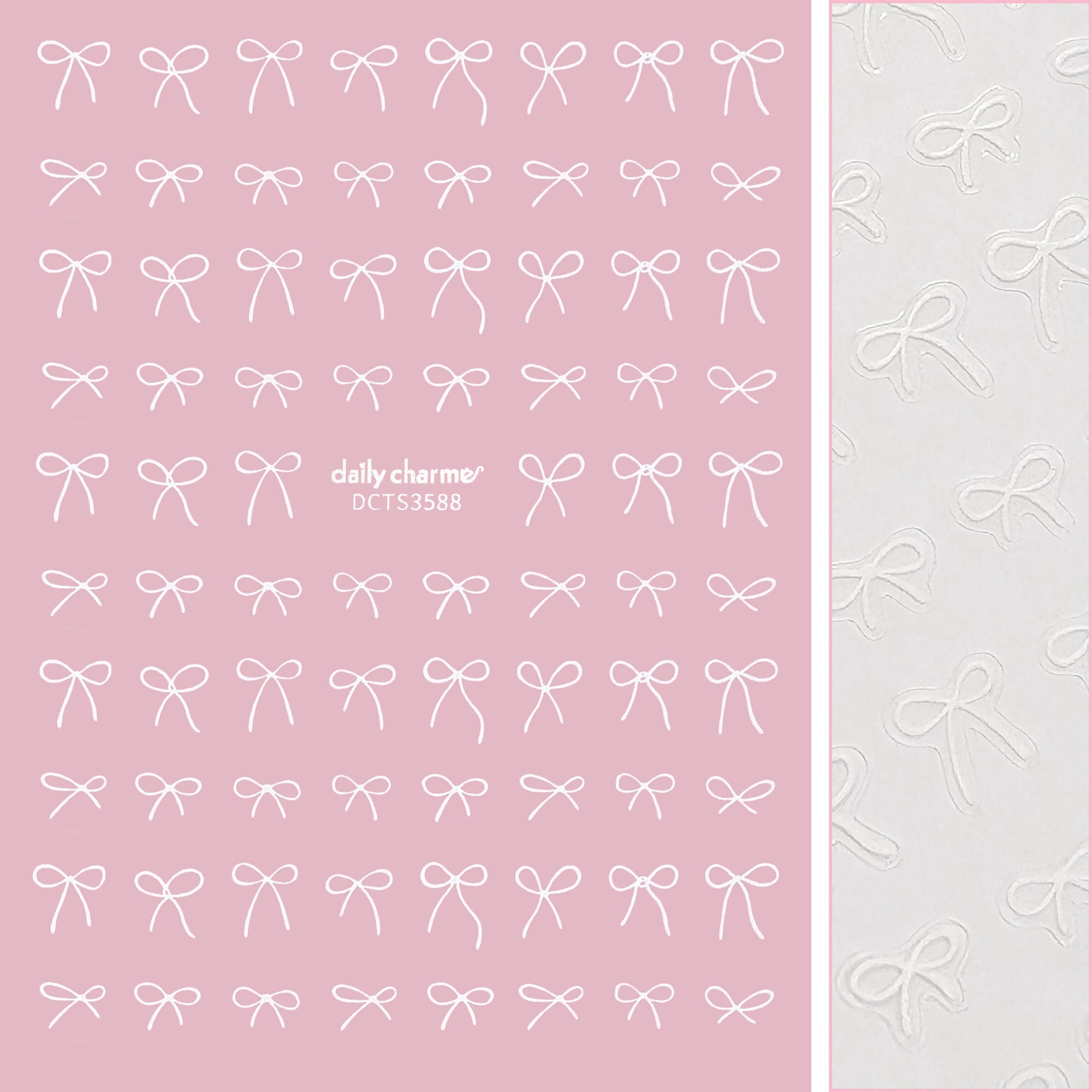 Kawaii Nail Art Sticker / Coquette Bows / White Kawaii Nail Art Sticker / Coquette Bows / White Ribbon Balletcore Valentine