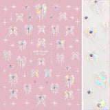Bejeweled Nail Art Sticker / Dreamy Ribbon Bows Crystal Coquette Nails