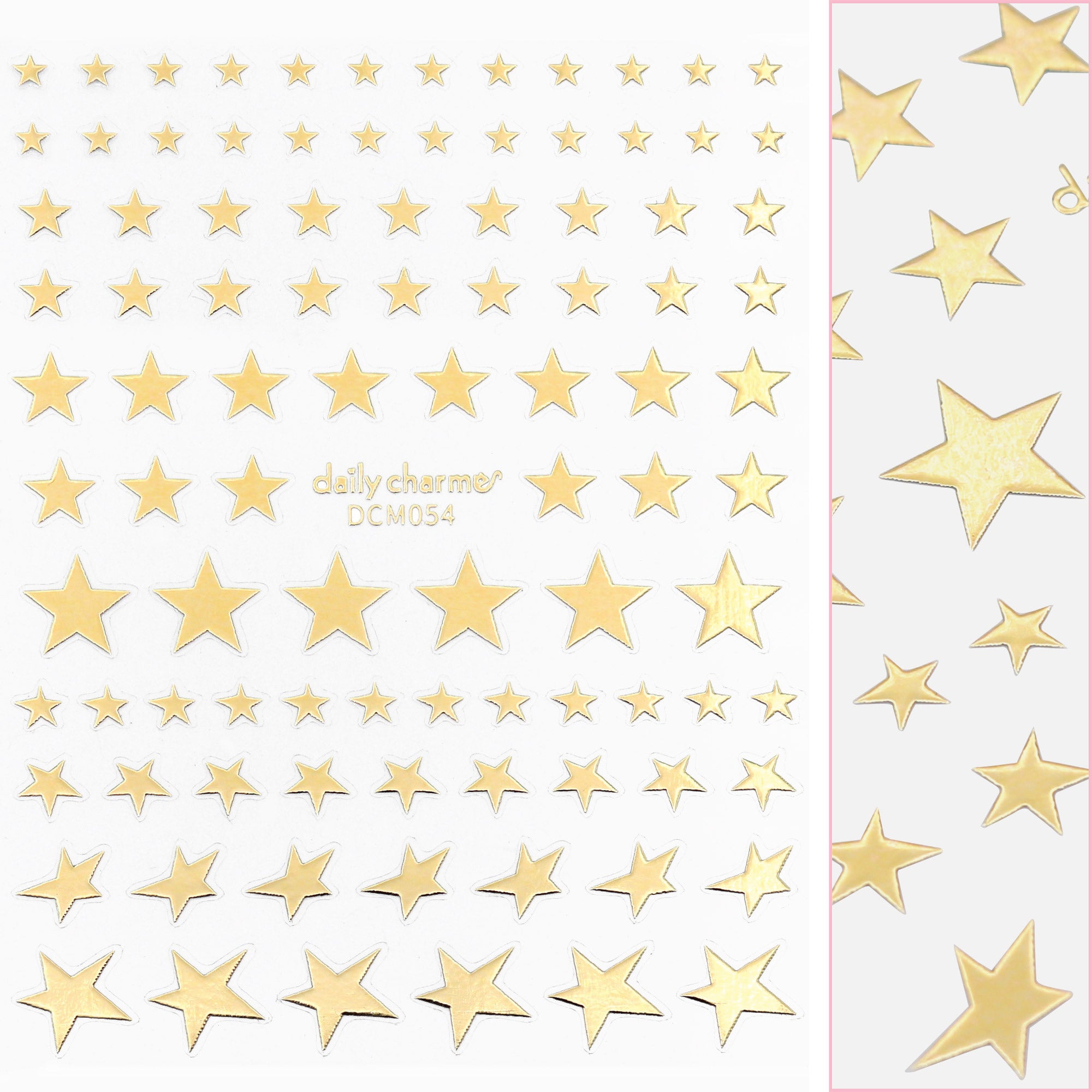 Chic Nail Art Sticker / Dazzling Stars / Metallic Gold Chic Nail Art Sticker / Dazzling Stars / Metallic Gold Decal Chrome