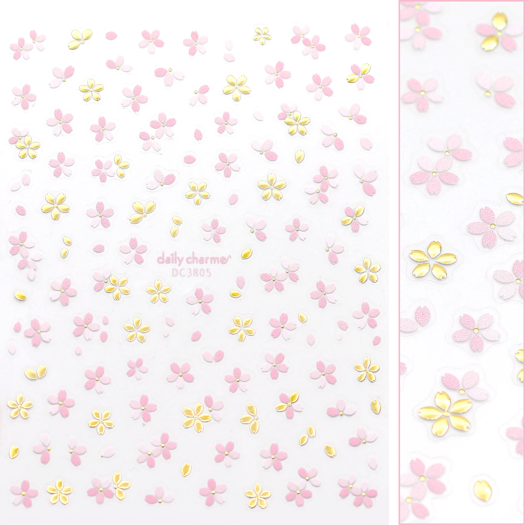 Floral Nail Art Sticker / Golden Sakura Floral Nail Art Sticker / Golden Sakura / Spring Nail Art / Summer / Floral / Cherry Blossom