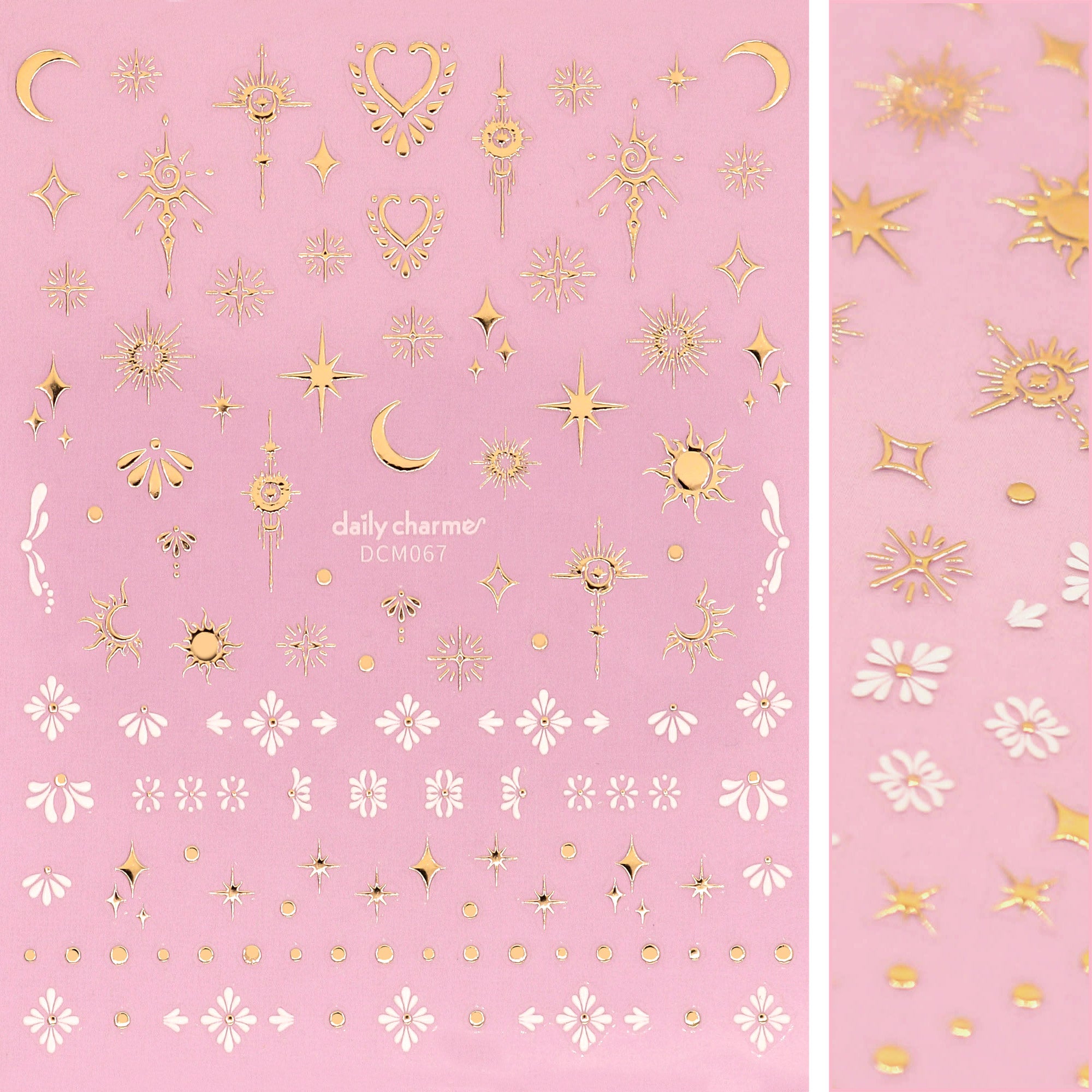 3D Embossed Nail Art Sticker/ Celestial Element 3D Embossed Nail Art Sticker/ Celestial Element Gold Foil Stars Dots Moon Bohemian Design