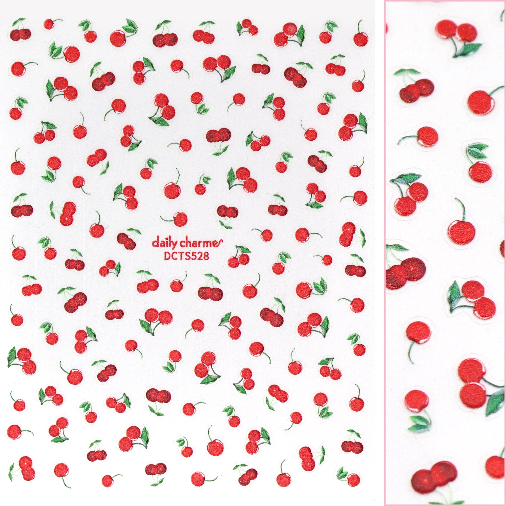 3D Embossed Nail Art Sticker / Red Cherry Premium 3D Embossed Nail Art Sticker / Red Cherries Cherry Cute