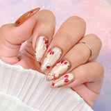 3D Embossed Nail Art Sticker / Strawberry Glitz Silver Chrome Cute Design GenZ Summer