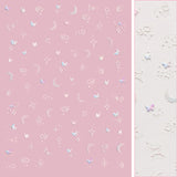 3D Embossed Nail Art Sticker / Starlight Flutter Tiny Butterflies Stars