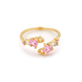 Girls Crew x Daily Charme Adjustable Double Heart Ring / Gold Limited Edition