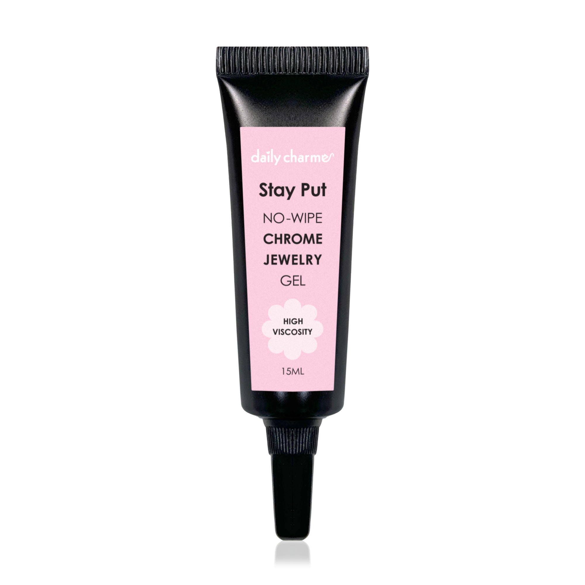 Daily Charme Stay Put No-Wipe Chrome Jewelry Gel / High Viscosity / 15ml Daily Charme Stay Put No-Wipe Chrome Jewelry Gel / High Viscosity / 15ml