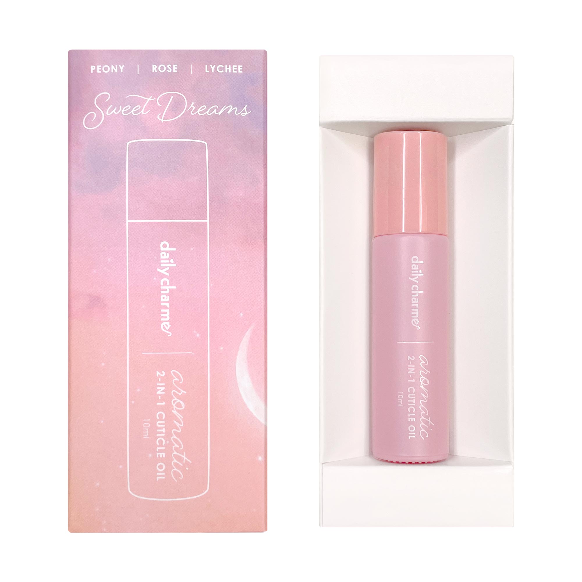 Daily Charme Aromatic 2-in-1 Cuticle Oil Roller / Sweet Dreams Rose Peony Lychee Perfume