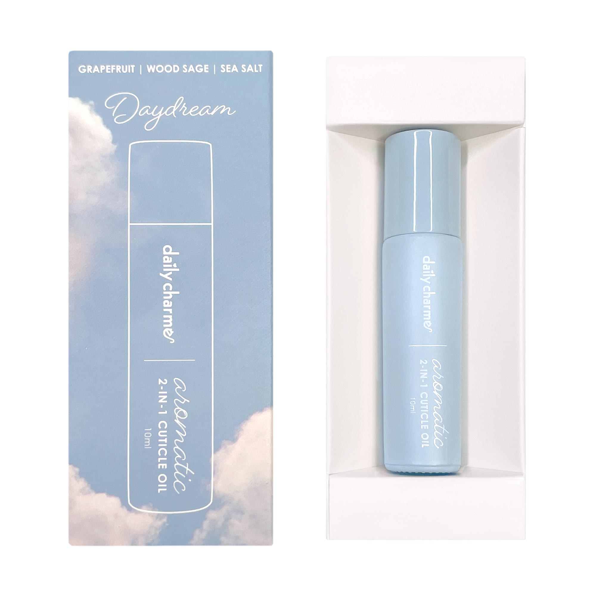 Daily Charme Aromatic 2-in-1 Cuticle Oil Roller / Daydream Sea Salt Sage Grapefruit Perfume Ocean Refreshing