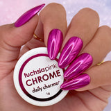 Mirror Fuchsia Hot Pink Chrome Powder Nail Pigment Best 2024 Hot Trendy Polish