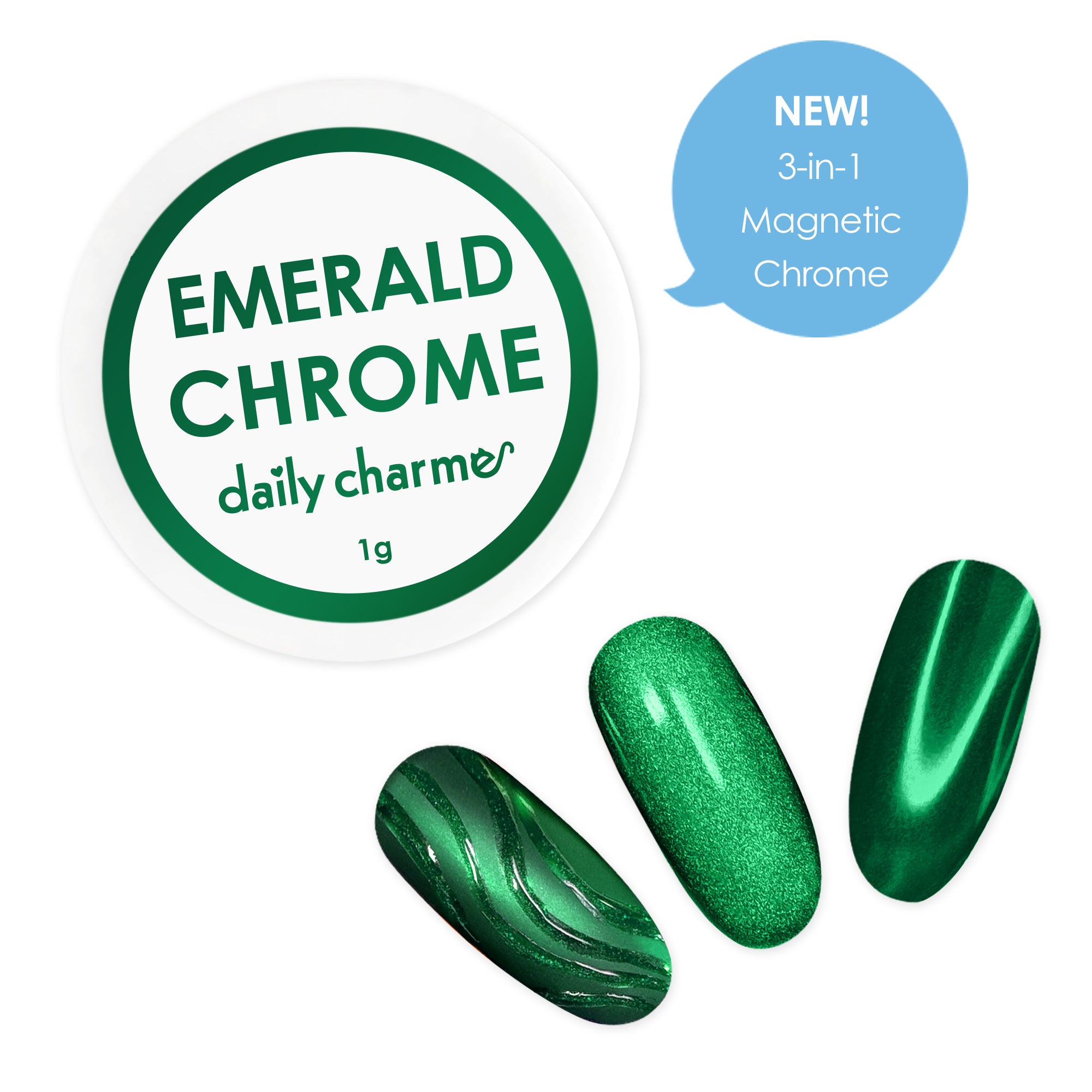 3-in-1 Emerald Green Magnetic Chrome Powder 3-in-1 Emerald Green Magnetic Chrome Powder