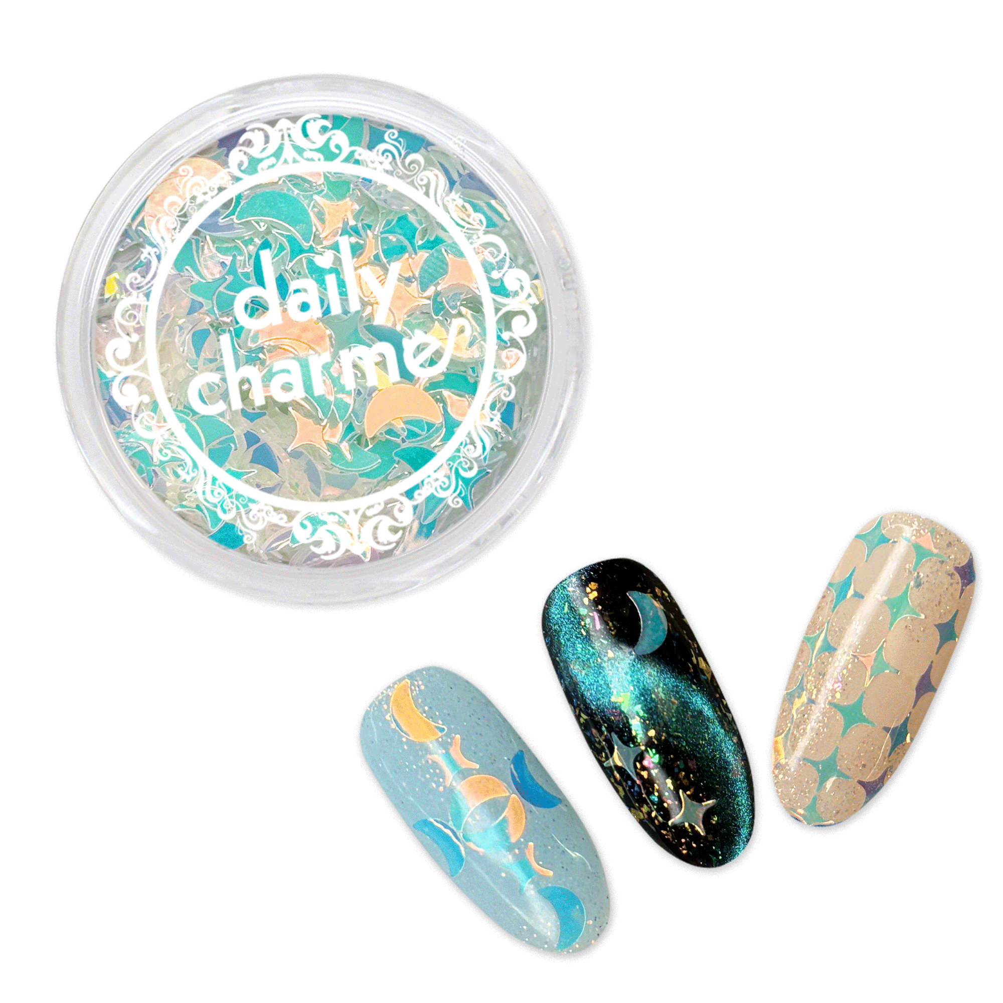 Glow in the Dark Starry Moon Glitter Mix Glow in the Dark Starry Moon Glitter Mix Nail Art Decor Iridescent