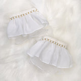 Pearly Chiffon Lace Sleeve Cuffs / White Nail Photo Supply Tool Content Creator Salon