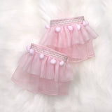 Princess Chiffon Lace Wrist Cuffs / Pink Nail Salon Photo Content Creation Essential Trendy Fashion Kawaii