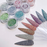 Colorful Twinkle Flash Glitter Set / 12 Jars Nail Art Decor Supplies Quality Super Shinny