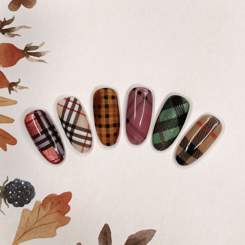 Nail Art Foil Paper / British Check Plaid Tartan Burberry Inspired Nail Trend 2023 Viral