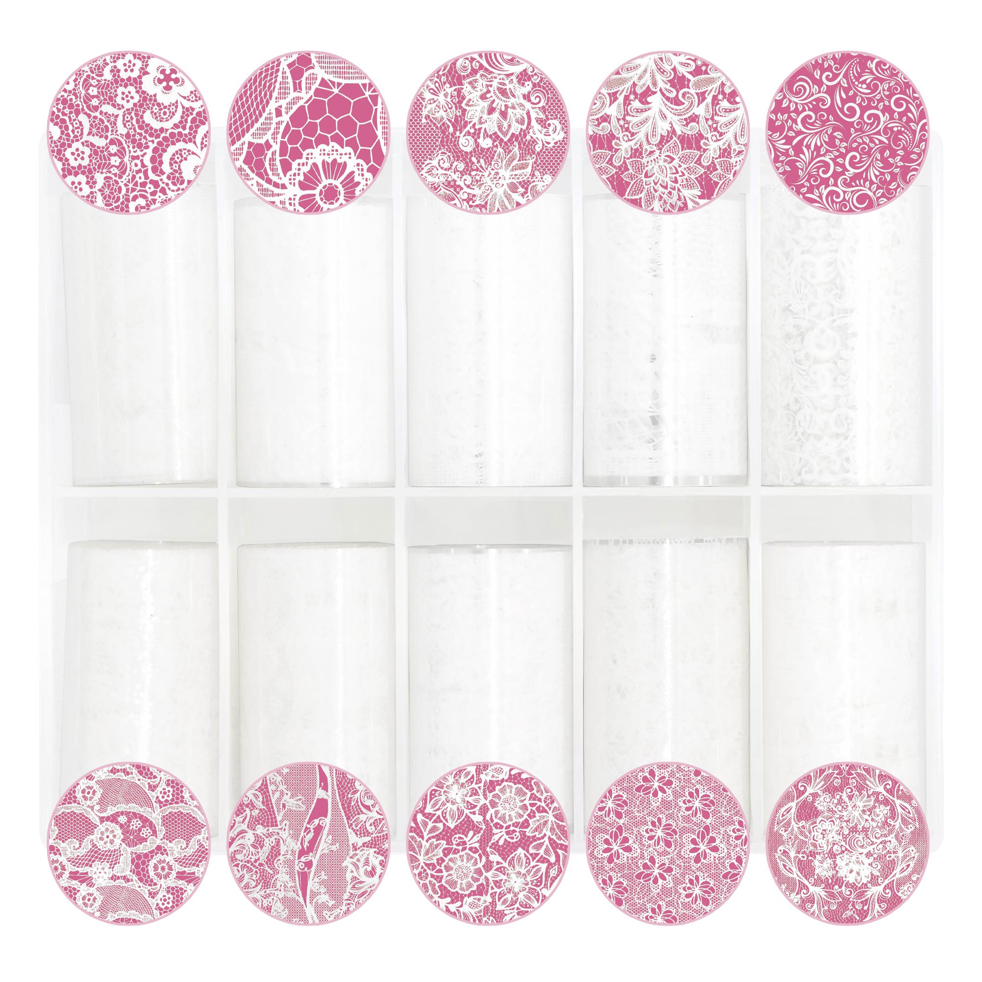 Nail Art Foil Box / Intricate Laces / White Nail Art Foil Box / Intricate Laces / White Wedding Inspo Ideas