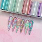 Nail Art Foil Box / 6 Colors / Glazed Pastel Easter Egg Nail Design Spring Metallic