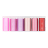 Nail Art Foil Box / 6 Designs/ Rosy Radiance Pink Red Metallic Satin Glazed