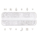 Resin Pearl Cabochon Mix Box Set Nail Art Decor Heart Star Moon Oval Shapes Square Triangle