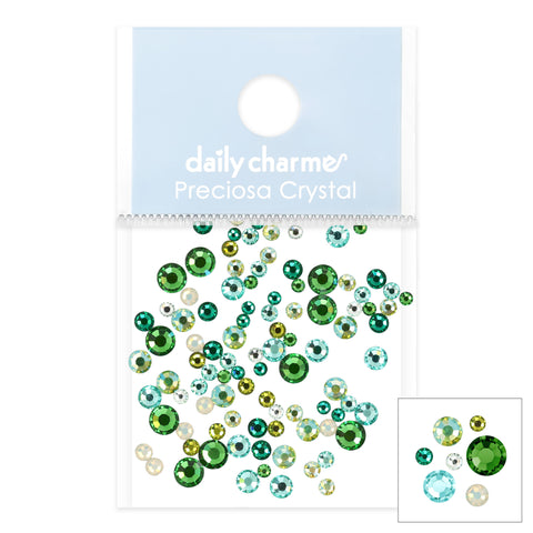 Nail Art Crystal Preciosa Round Flatback Rhinestone / Green Color Mix