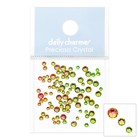Preciosa Round Flatback Rhinestone / Vitrail Medium Chameleon Green Pink Yellow Crystal for Nail Art
