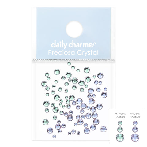 Preciosa Round Flatback Rhinestone / Mesmera Color Changing Magical Crystal for Nail Art Green Purple UV Chameleon