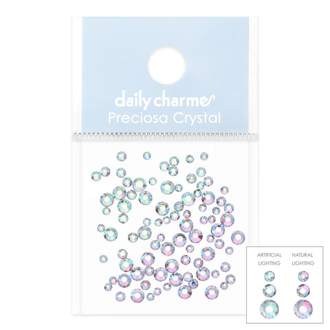 Preciosa Round Flatback Rhinestone / Mesmera AB Color Changing Chemeleon Crystal for Nail Art Purple to Mint Green