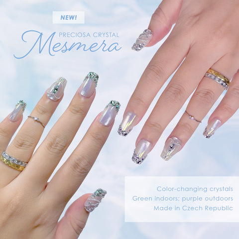 Preciosa Round Flatback Crystal Mesmera AB Color Changing Magical Crystal for Nail Art Green Purple UV Chameleon