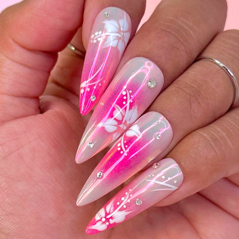 Electric Neon Pigment / Fuchsia Summer Nail Art Pink