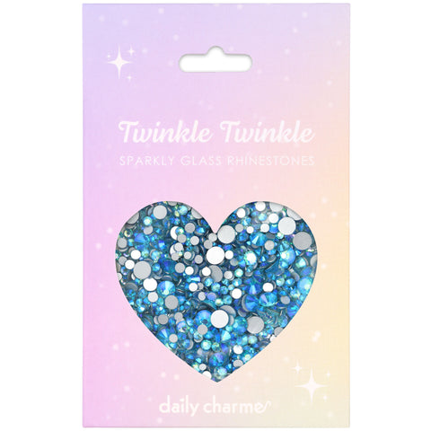 Twinkle Twinkle Round Flatback Rhinestone Mix / Aqua Shimmer Blue Nail Crystals Quality Affordable Quality