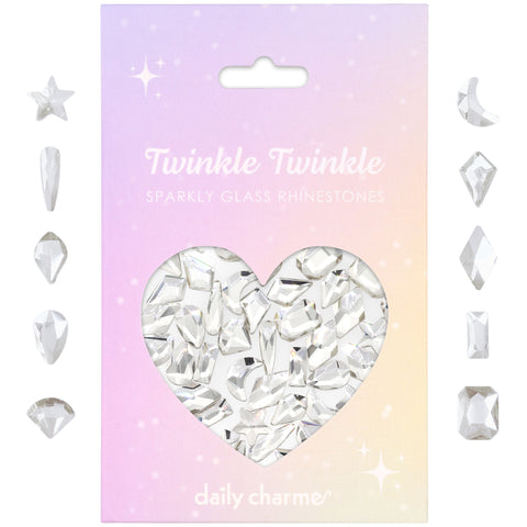 Twinkle Twinkle Shaped Flatback Rhinestone Mix / Crystal Clear Nail Art Supplies