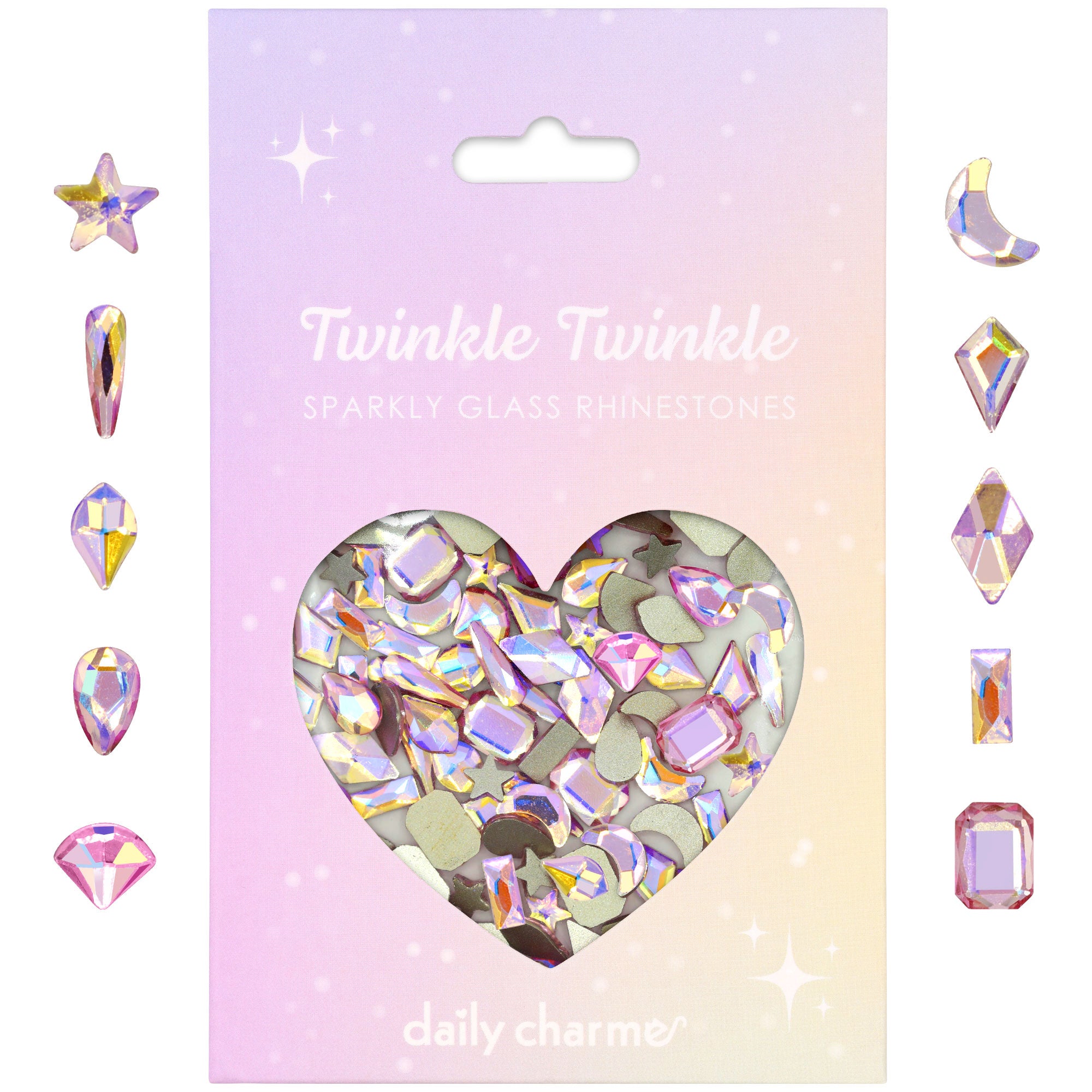 Twinkle Twinkle Shaped Flatback Rhinestone Mix / Radiant Rose Twinkle Twinkle Shaped Flatback Rhinestone Mix / Radiant Rose Pink Nail Art Supplies