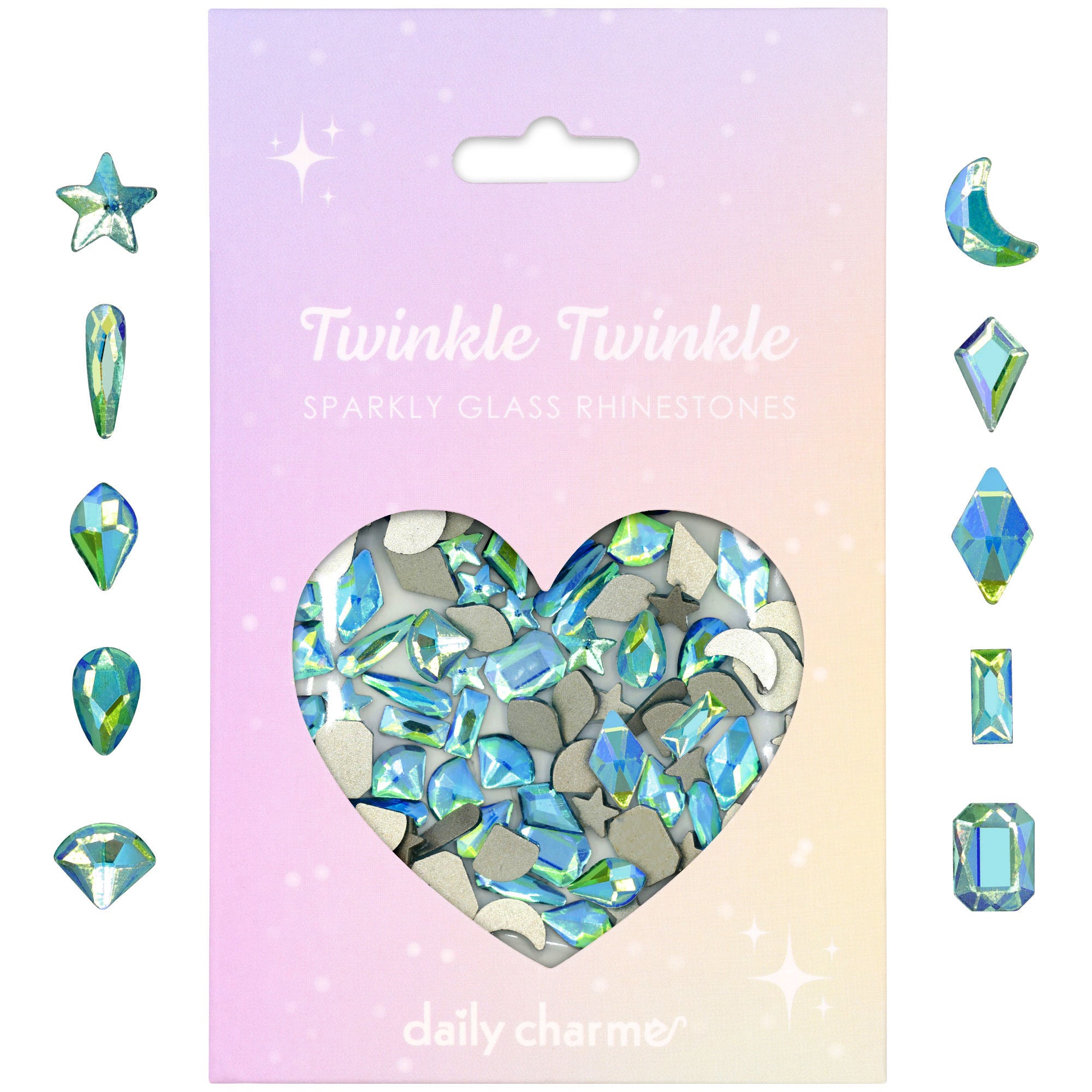 Twinkle Twinkle Shaped Flatback Rhinestone Mix / Glacier Blue Twinkle Twinkle Shaped Flatback Rhinestone Mix / Glacier Blue Nail Art Supplies