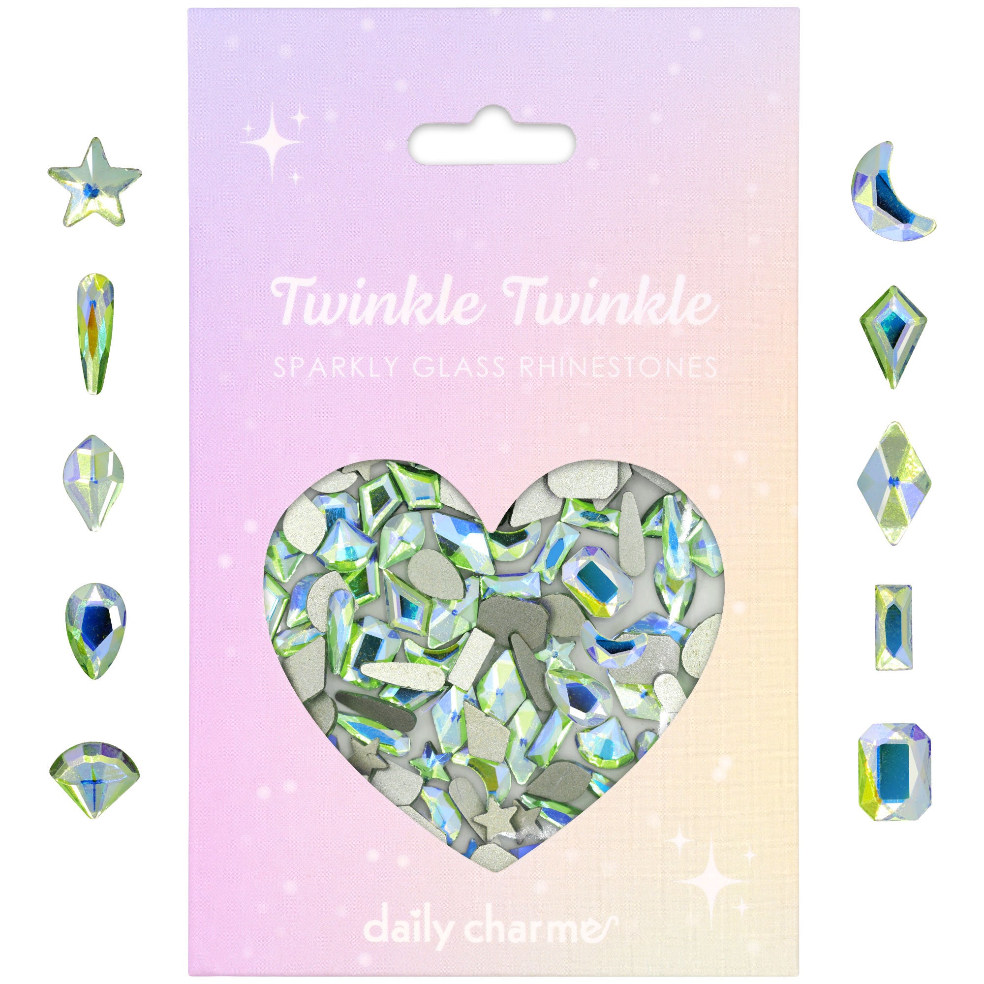 Twinkle Twinkle Shaped Flatback Rhinestone Mix / Viridian Gleam Twinkle Twinkle Shaped Flatback Rhinestone Mix / Viridian Gleam Green Nail Art Supplies