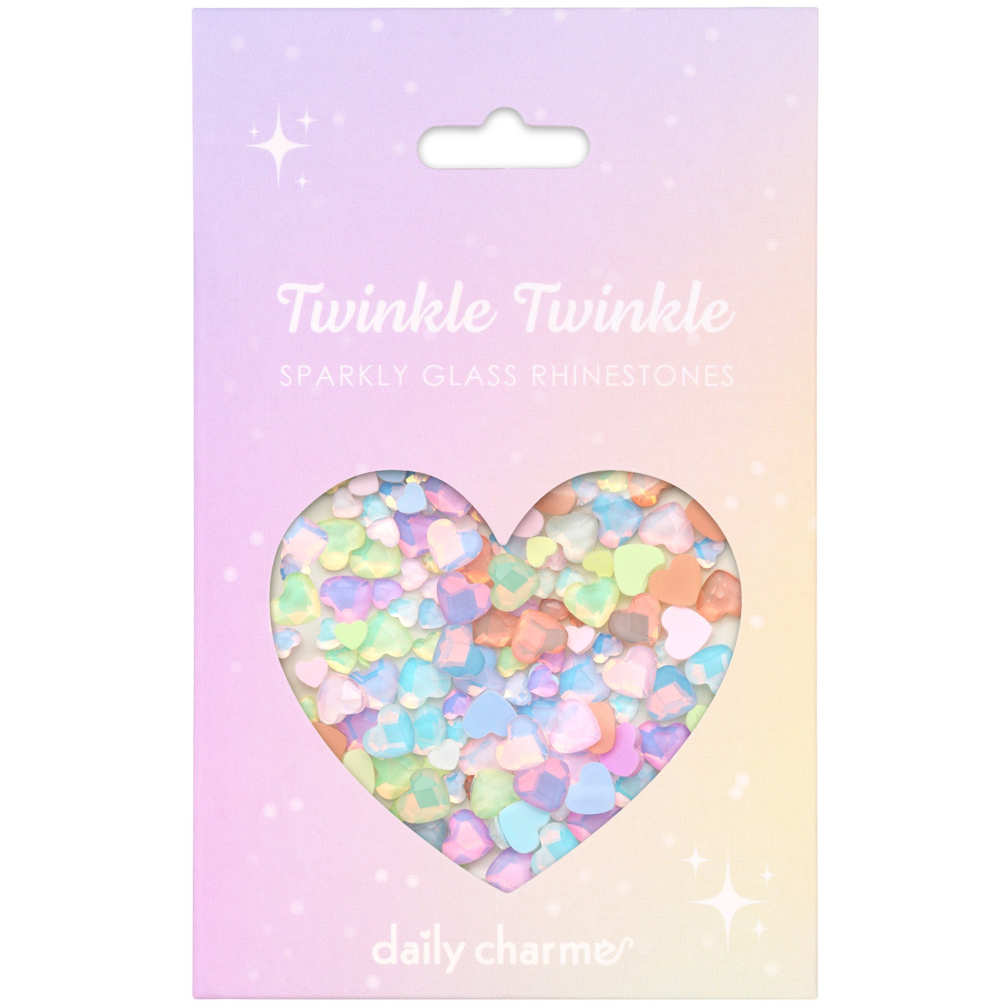 Twinkle Twinkle Pastel Heart Flatback Rhinestone Mix Twinkle Twinkle Pastel Heart Flatback Rhinestone Mix Nail Art Crystal Quality Rainbow Iridescent