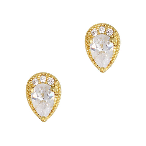 Dainty Crystal Drop / Zircon Charm / Gold