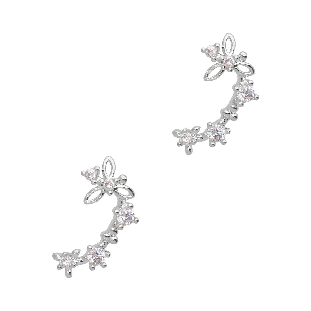 Floral Chain / Zircon Charm / Silver Daily Charme Nail Art Charms Floral Chain / Zircon Charm / Silver