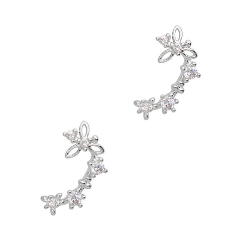 Daily Charme Nail Art Charms Floral Chain / Zircon Charm / Silver