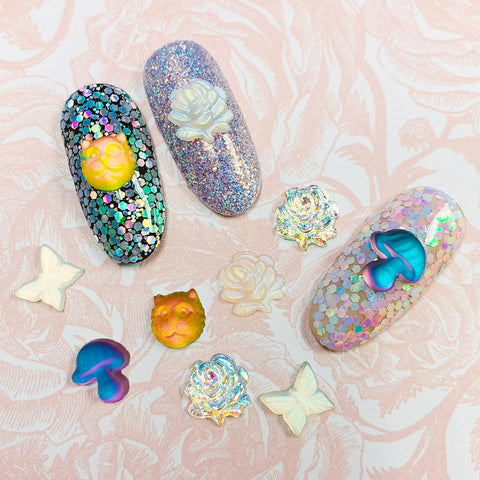 Preciosa Glass Gem / Rose Flatback / Matte Jonquil AB for Nail Art