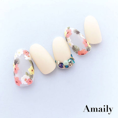 Amaily Japanese Nail Art Sticker / Tropical Flowers