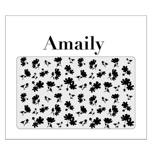 Daily Charme Nail Art Supply Amaily Japanese Nail Art Sticker / Flower Sillouette / Black