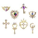 Celestial Hearts Nail Charm Mix / Gold / AB