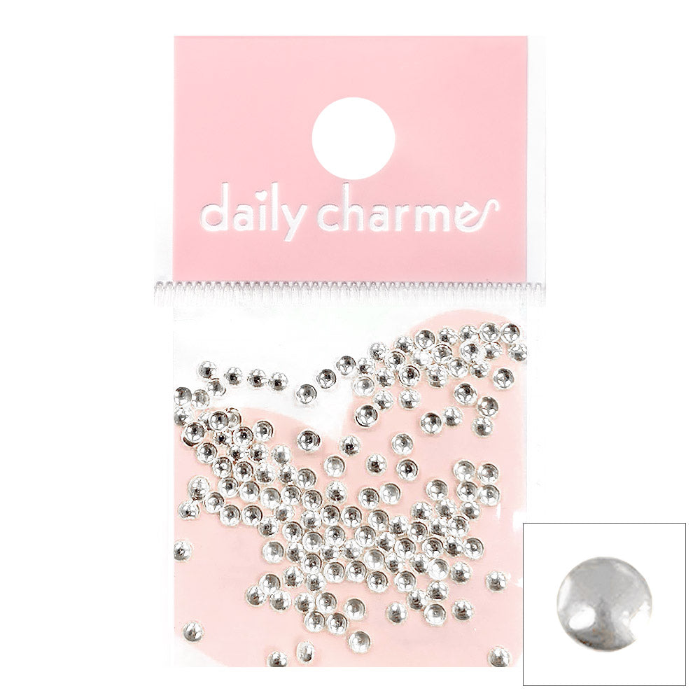 Round Studs / Silver Nail Art Decoration Mini Round Studs Silver Metallic Dot Circle 2mm 3mm