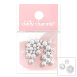 Nail Art Silver Textured Metallic Round Beads No-Holes Matte