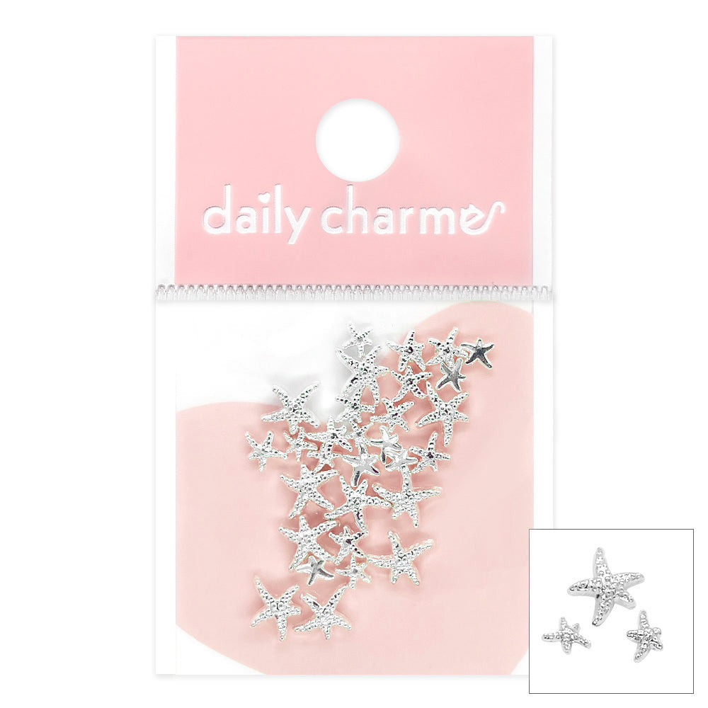 Daily Charme Nail Charm Stud Starfish Mix / Silver Summer Ocean Beach