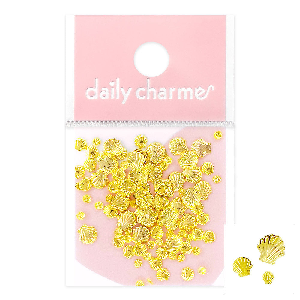 Seashell Studs Mix / Gold Daily Charme Nail Charm Stud Seashell Mix / Gold Summer Ocean Beach