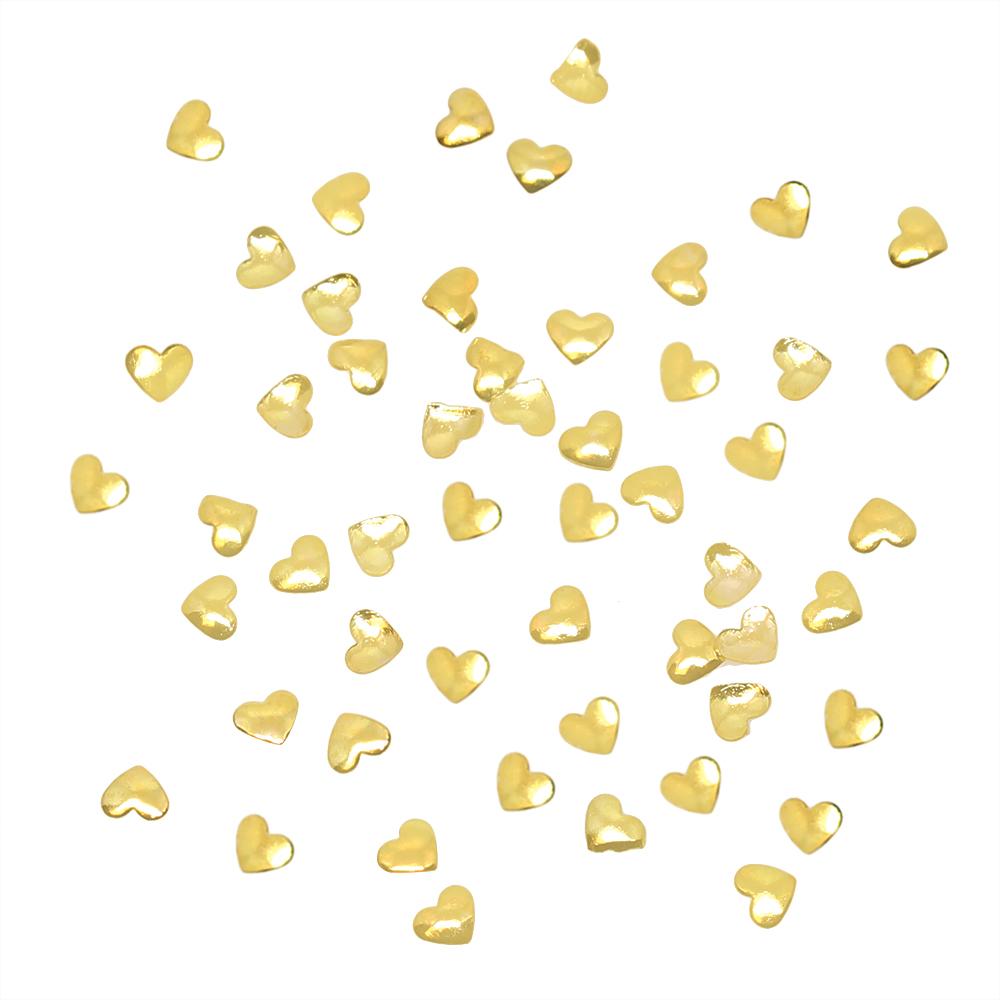 Heart 3MM Studs / Gold Heart 3MM Studs / Gold Nail Art Supplies