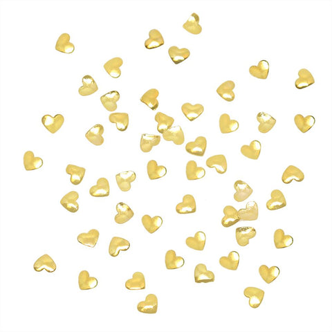 Heart 3MM Studs / Gold Nail Art Supplies