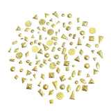 Nail Art Supply 3D - Textured Metallic Matte Studs Mix / Gold