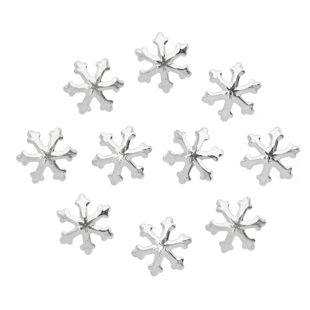 Snowflake 5MM Studs / Silver Snowflake 5MM Studs / Silver Holiday Nail Art Decors